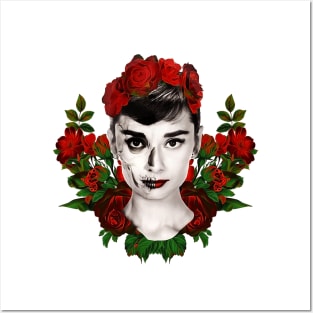 Audrey Skull & Roses Posters and Art